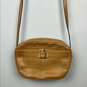 Salvatore Ferragamo vintage leather crossbody neutral purse
